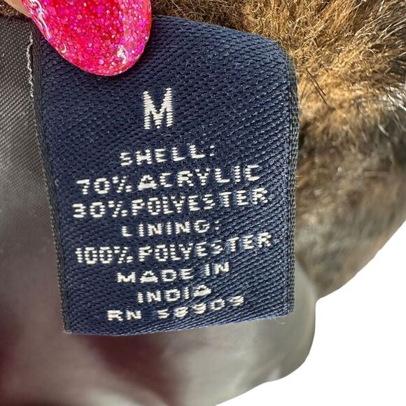 Faux Fur Vest Brown Preston York Full Zip Womens Size M Classic Mock Neck Lined - Picture 11 of 11